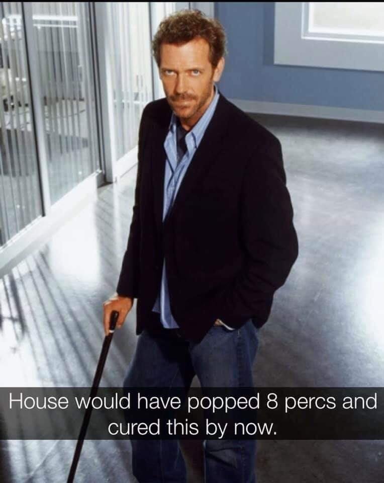 House would have popped 8 percs and cured this by now.