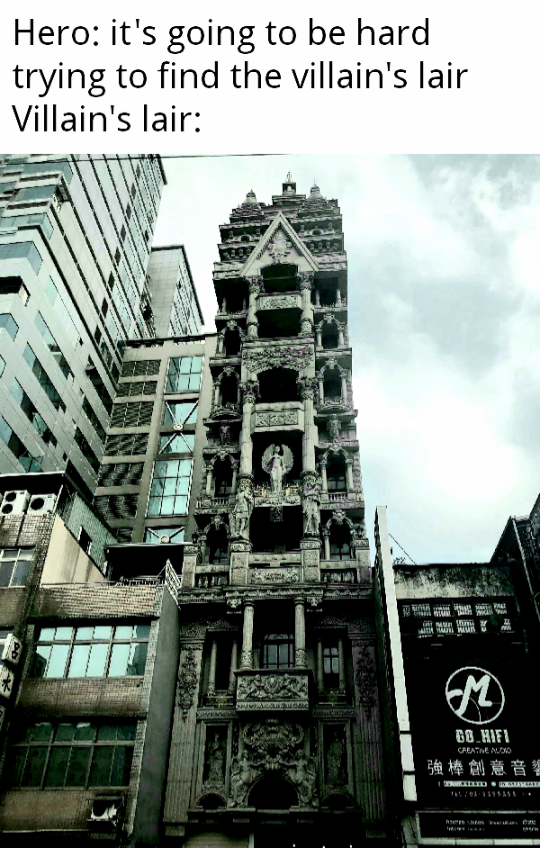 taoyuan taiwan vampire building - Hero it's going to be hard trying to find the villain's lair Villain's lair St 68.Hael 16