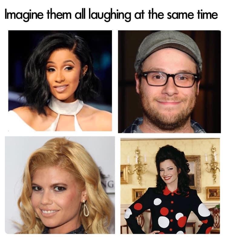 long hair - Imagine them all laughing at the same time