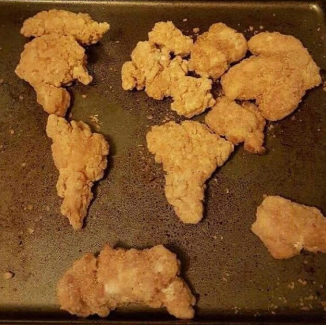 terrible map jokes - chicken nuggets world map