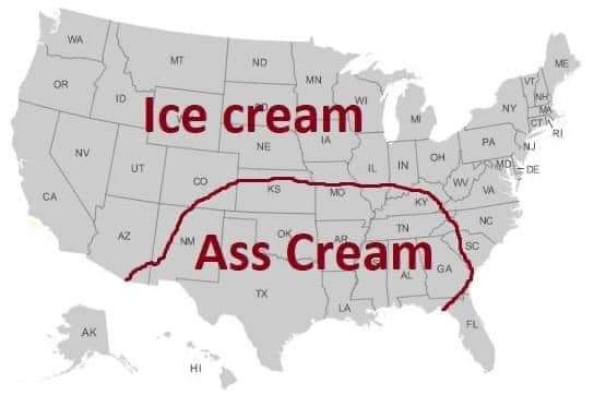 terrible map jokes - ice cream ass cream
