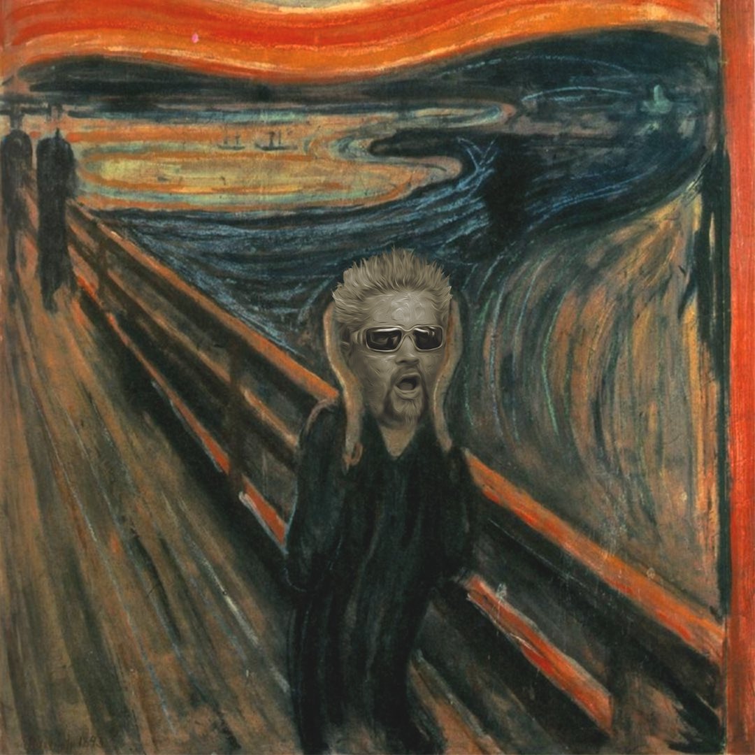guy fieri crossover memes - the scream painting