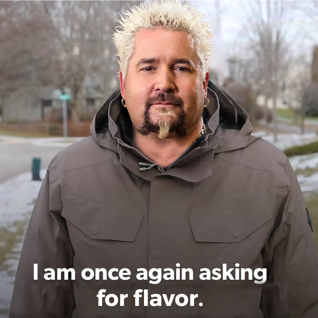 guy fieri crossover memes - bernie sanders campaign ad i am once again asking for flavor