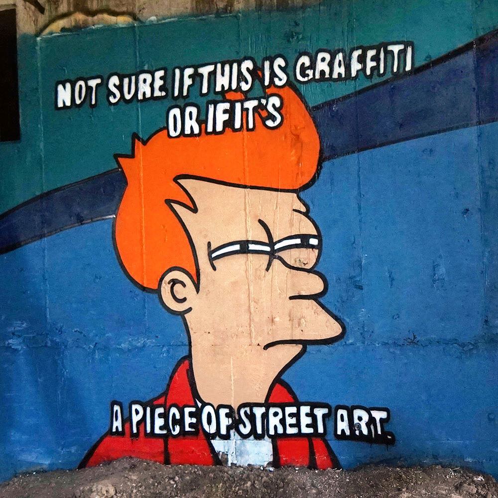 graffiti memes - Frylock futuram Not Sure If This Is Graffiti Or If It'S A Piece Of Street Art