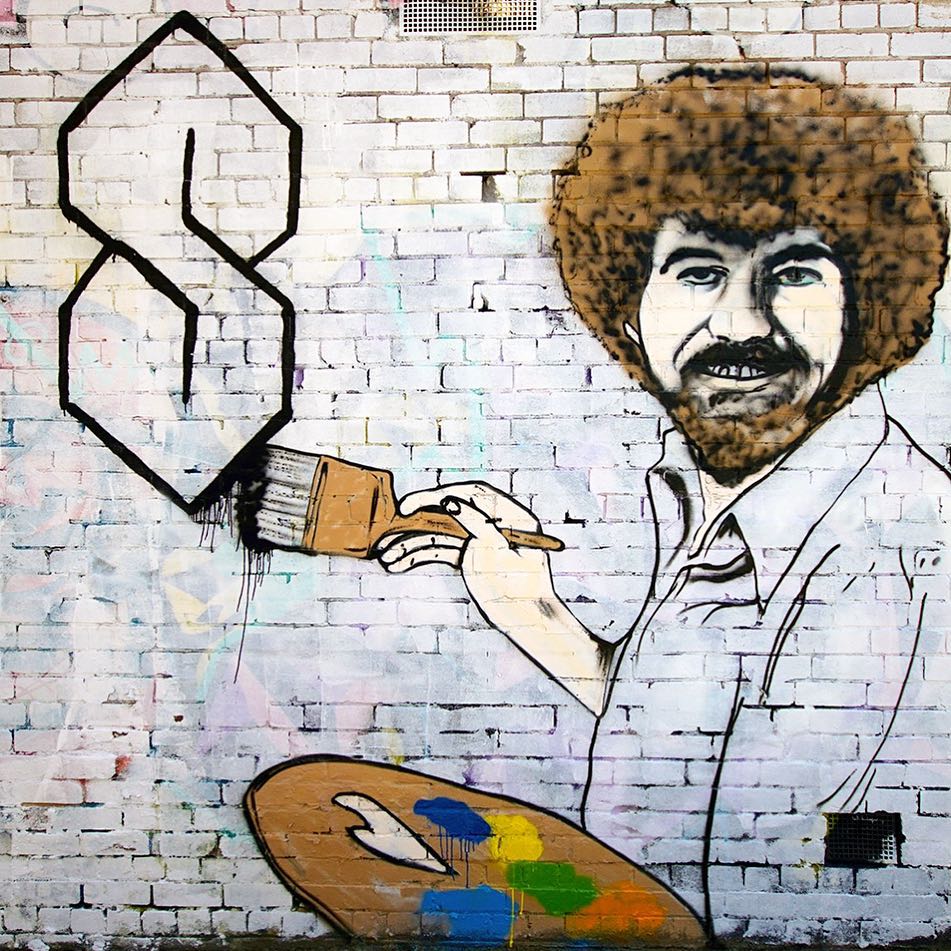 graffiti memes - bob ross painting cool gangster s