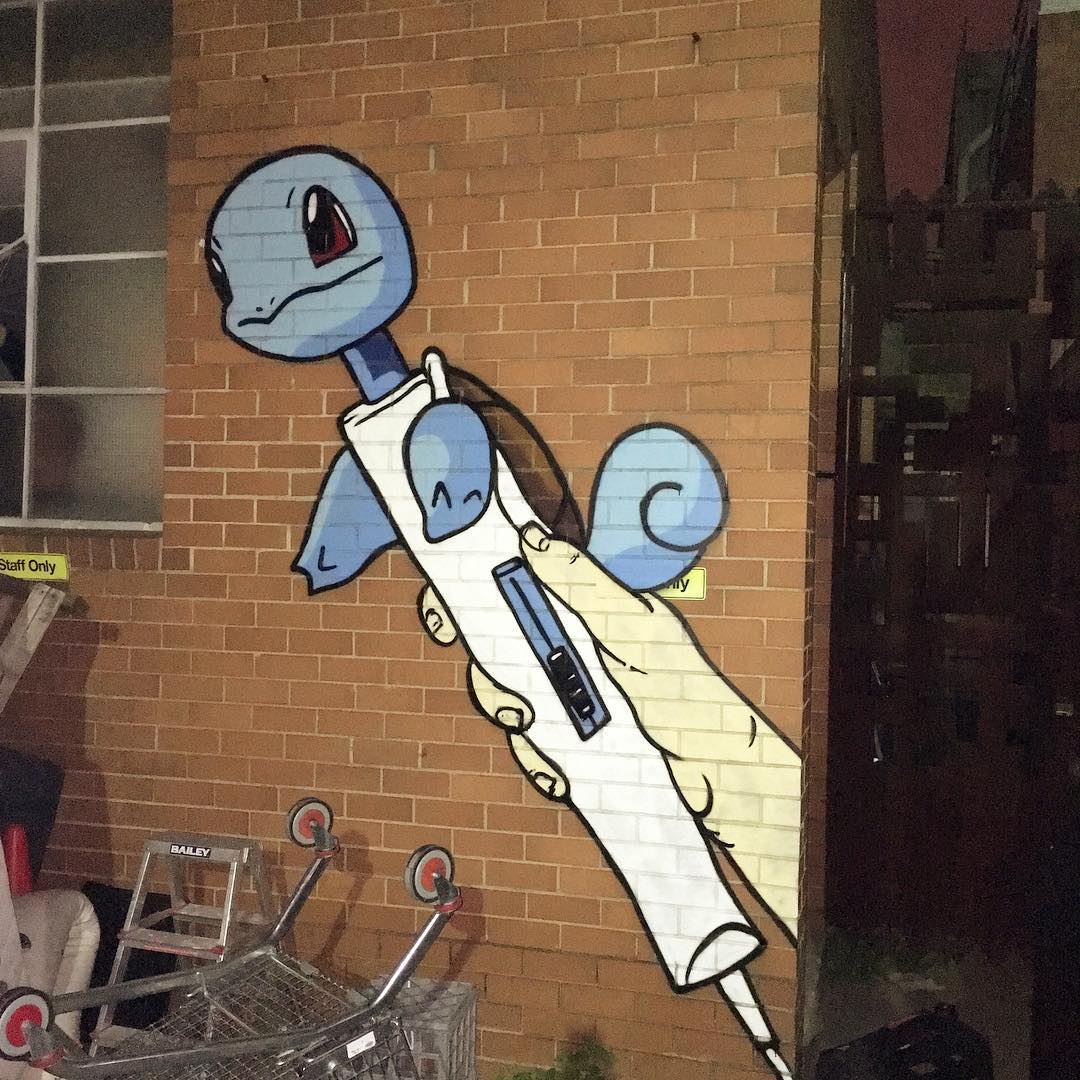 graffiti memes - squirtle magic wand