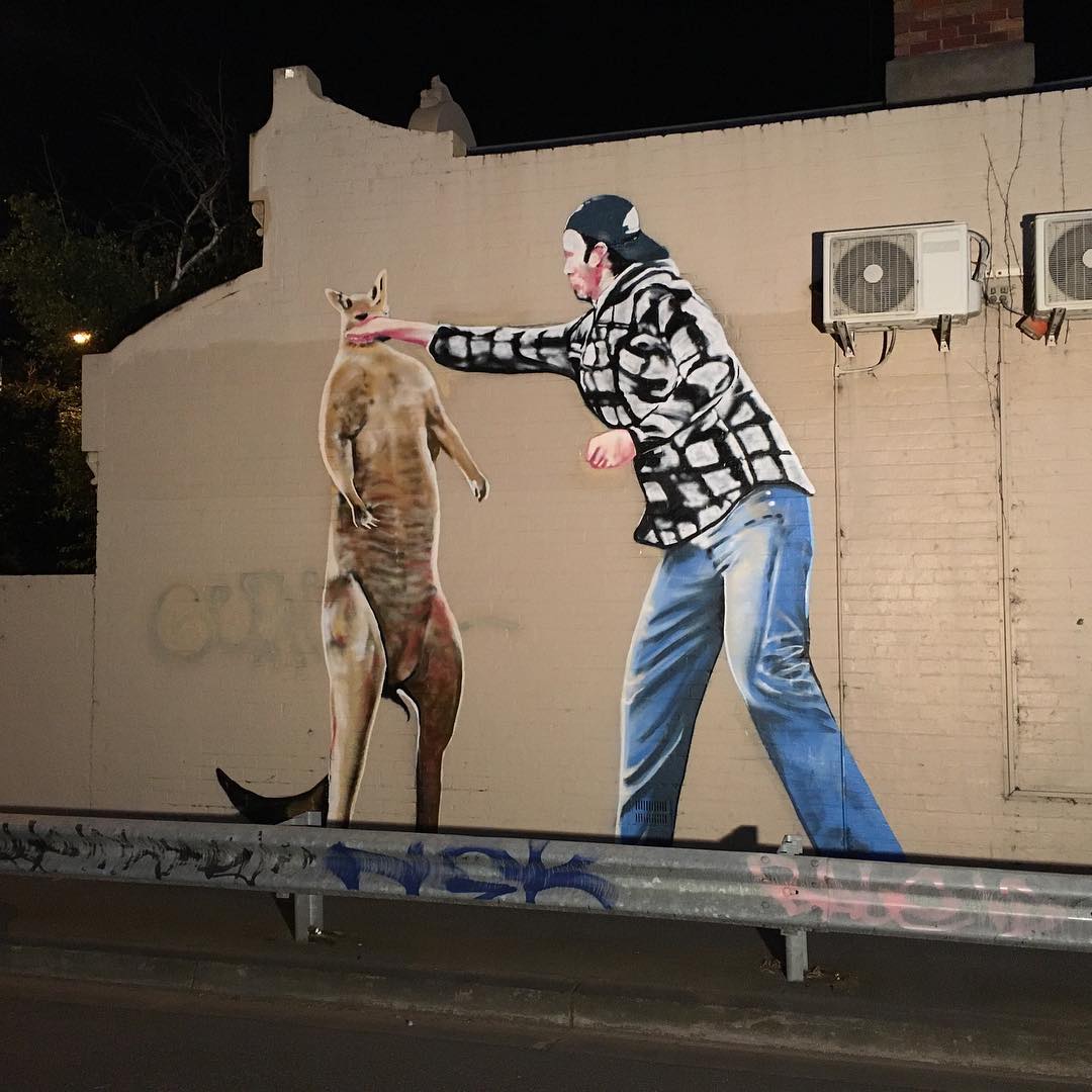 graffiti memes - kangaroo punch