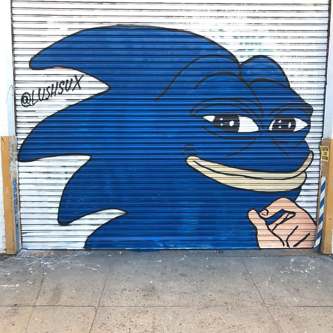 graffiti memes - pepe the frog sonic the hedgehog