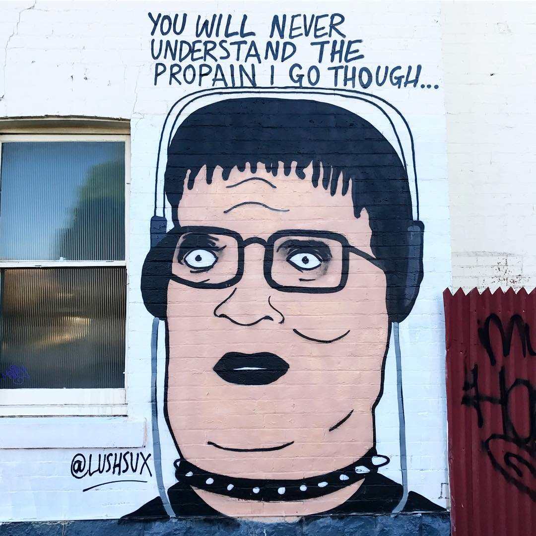 graffiti memes - you will never understand the propain i go through goth emo hank hill king of the hill