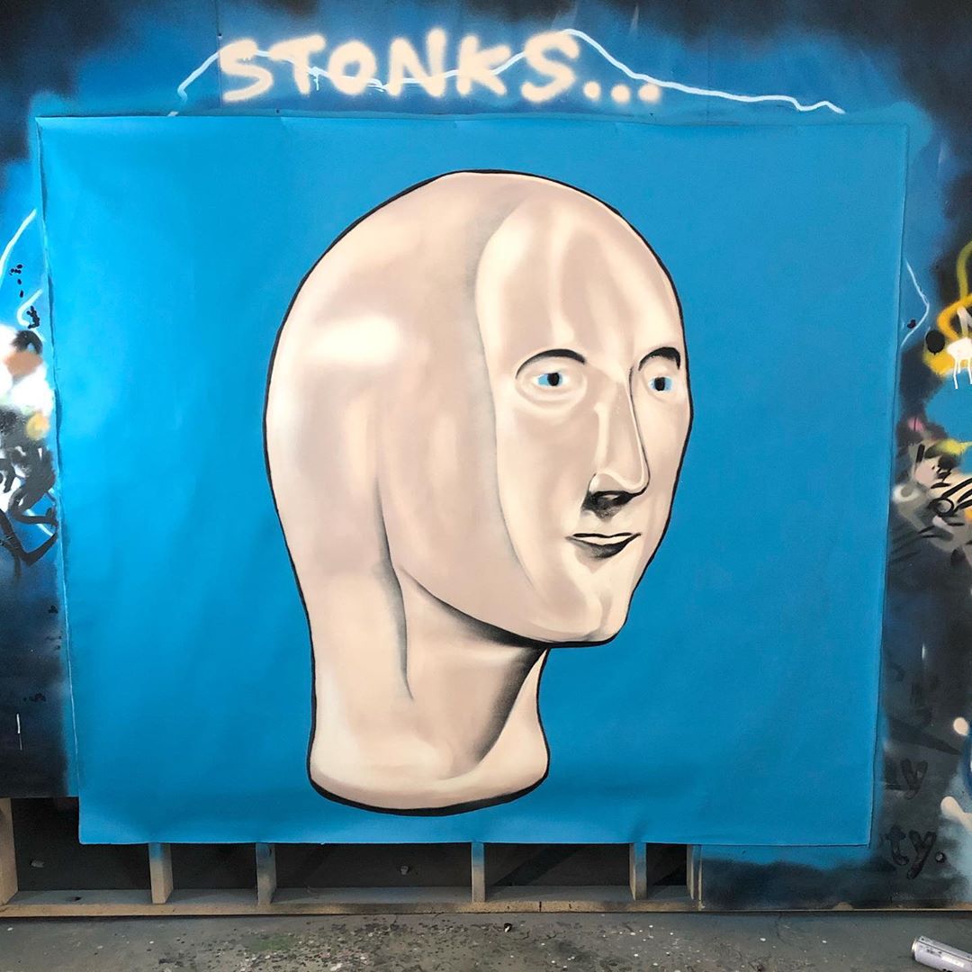 graffiti memes - stonks mannequin head