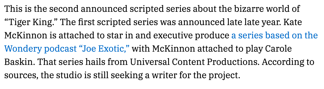 nicolas cage joe exotic tiger king - This is the second announced scripted series about the bizarre world of “Tiger King.” The first scripted series was announced late late year. Kate McKinnon is attached to star in and executive produce a series based on