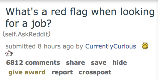 chartered professional accountant - What's a red flag when looking for a job? self.AskReddit submitted 8 hours ago by Currently Curious f 6812 save hide give award report crosspost