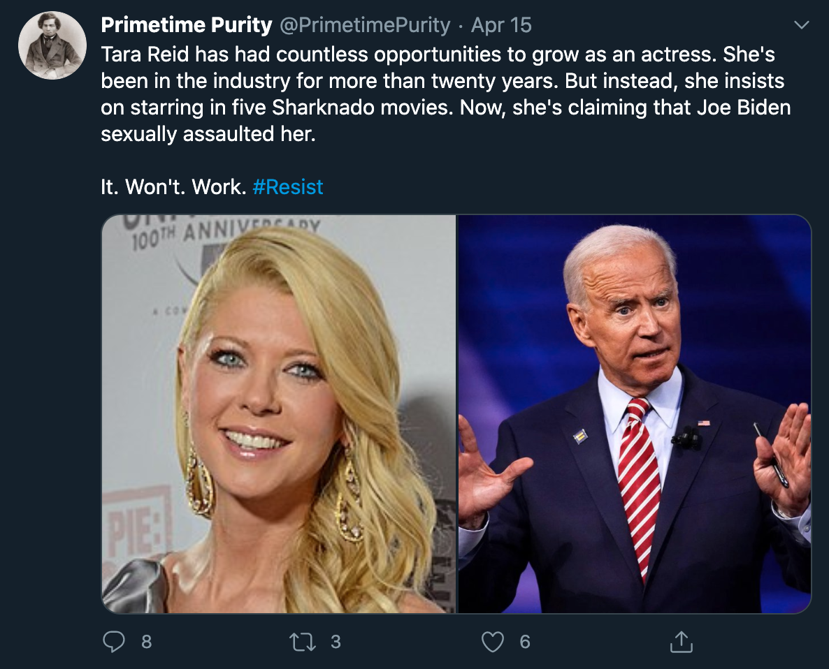 tara reid joe biden accuser - tara reid has had countless opportunities to grow as an actress. She's been in the industry for more than twenty years. But instead, she insists on starring in five Sharknado movies. Now, she's claiming that joe biden sexuall