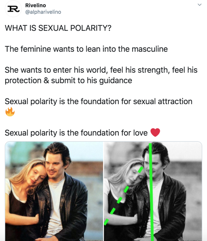 before sunrise movie - R Rivelino What Is Sexual Polarity? The feminine wants to lean into the masculine She wants to enter his world, feel his strength, feel his protection & submit to his guidance Sexual polarity is the foundation for sexual attraction 