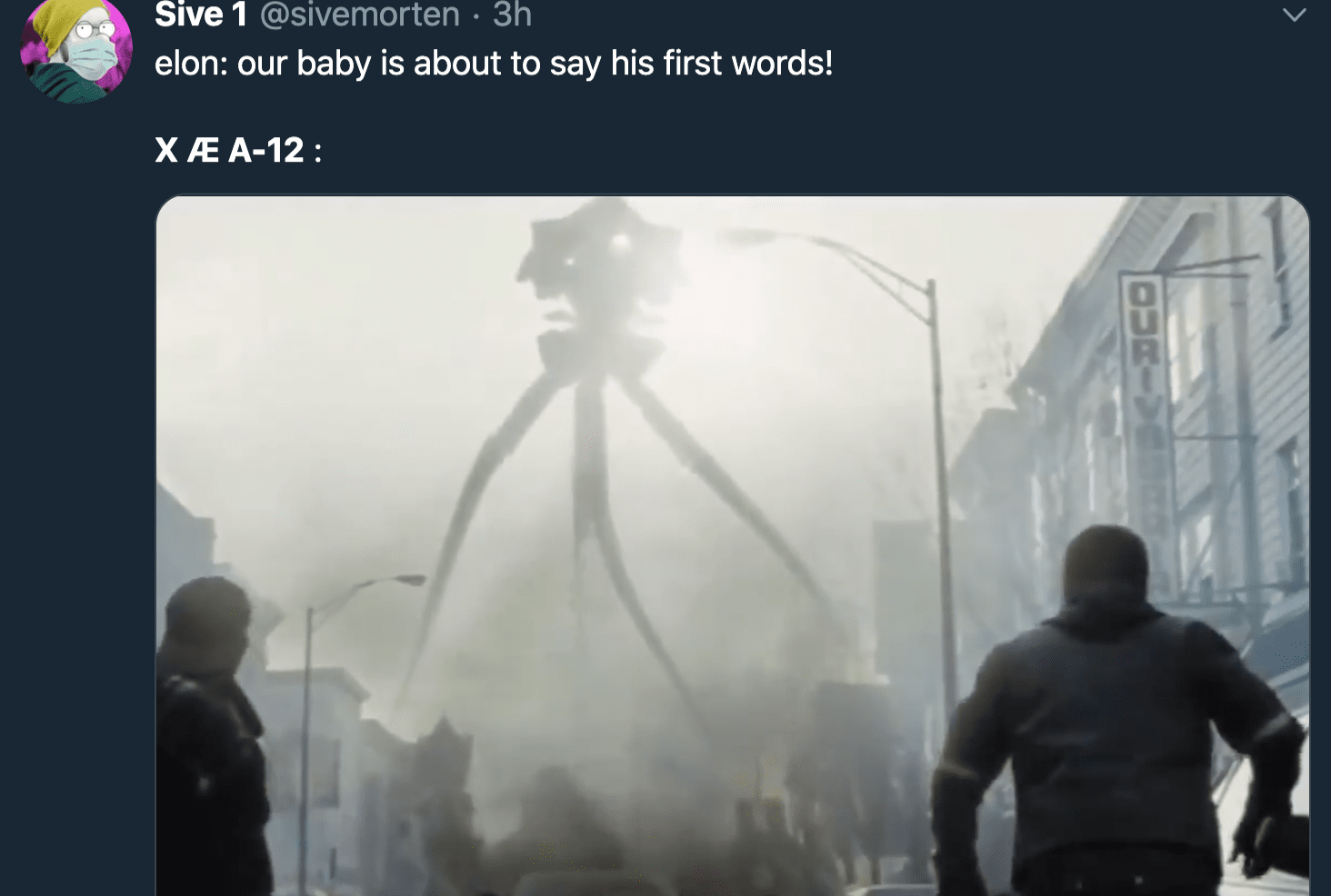 X Æ A-12 - war of the worlds tripod - Sive 1 3h elon our baby is about to say his first words! X A12