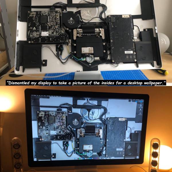 electronics - "Dismantled my display to take a picture of the insides for a desktop wallpaper."