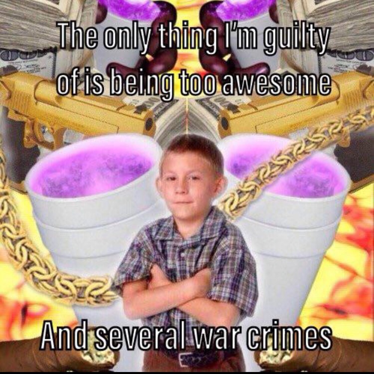 dark humor memes - the only thing I'm guilty of is being too awesome and several war crimes