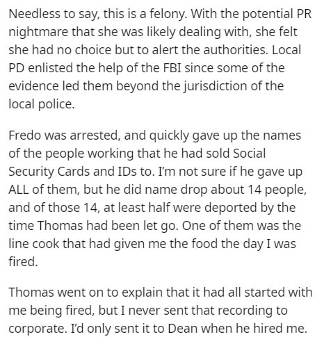 document - Needless to say, this is a felony. With the potential Pr nightmare that she was ly dealing with, she felt she had no choice but to alert the authorities. Local Pd enlisted the help of the Fbi since some of the evidence led them beyond the juris