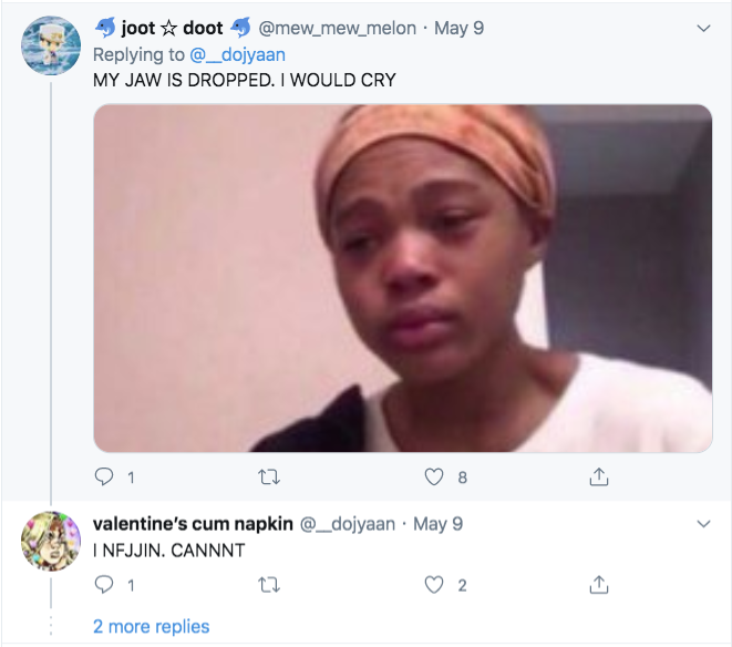 joot doot May 9 My Jaw Is Dropped. I Would Cry 21 22 8 valentine's cum napkin . May 9 Infjjin. Cannnt 91 t 2 more replies