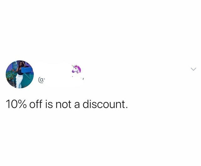 body jewelry - a 10% off is not a discount.