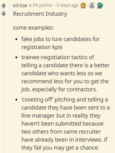 aapno ghar - S koroze points 5 days ago 3 Recruitment Industry some examples fake jobs to lure candidates for registration kpis trainee negotiation tactics of telling a candidate there is a better candidate who wants less so we recommend less for you to g