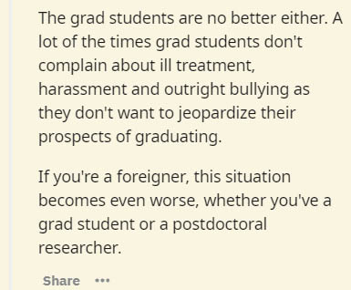handwriting - The grad students are no better either. A lot of the times grad students don't complain about ill treatment, harassment and outright bullying as they don't want to jeopardize their prospects of graduating. If you're a foreigner, this situati