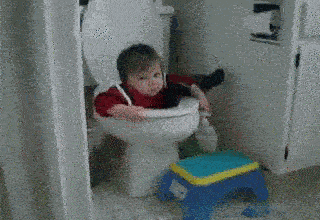 baby stuck in toilet gif