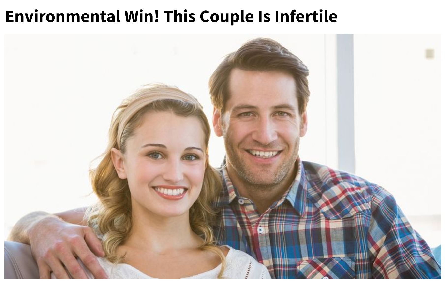 clickhole headlines - Environmental Win! This Couple Is Infertile