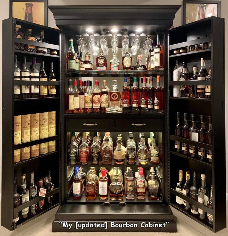 liquor store - Elah 2 Set wa Tayl Tayle Tayltare Ayed Haller Adler Float Cnc Staci Moke 12 Lacno 1792 "My updated Bourbon Cabinet"