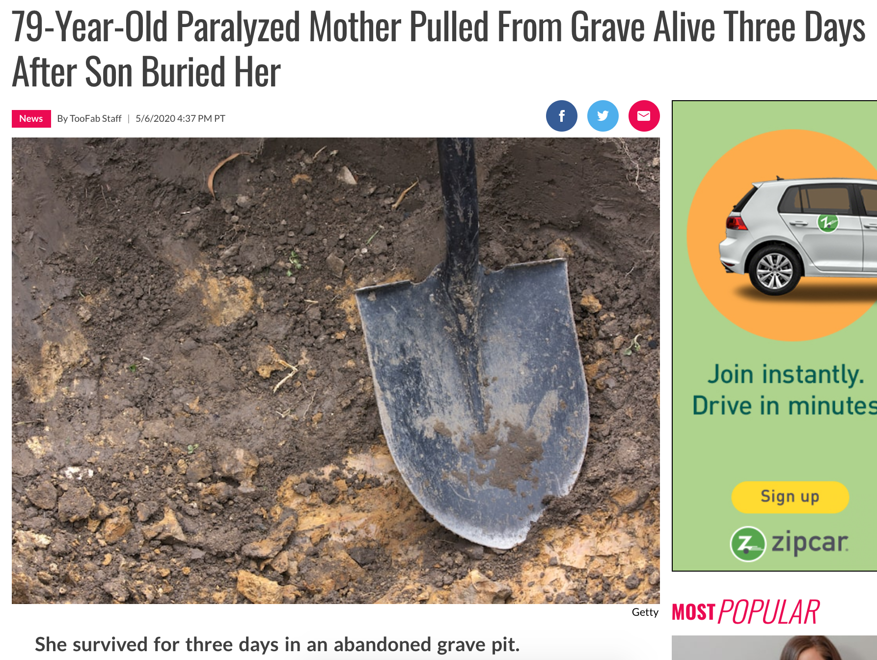 79YearOld Paralyzed Mother Pulled From Grave Alive Three Days After Son Buried Her - She survived for three days in an abandoned grave pit.