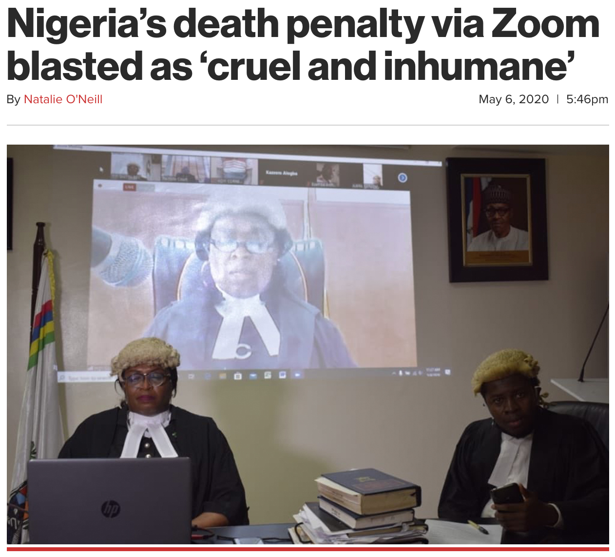Nigeria's death penalty via Zoom blasted as 'cruel and inhumane'
