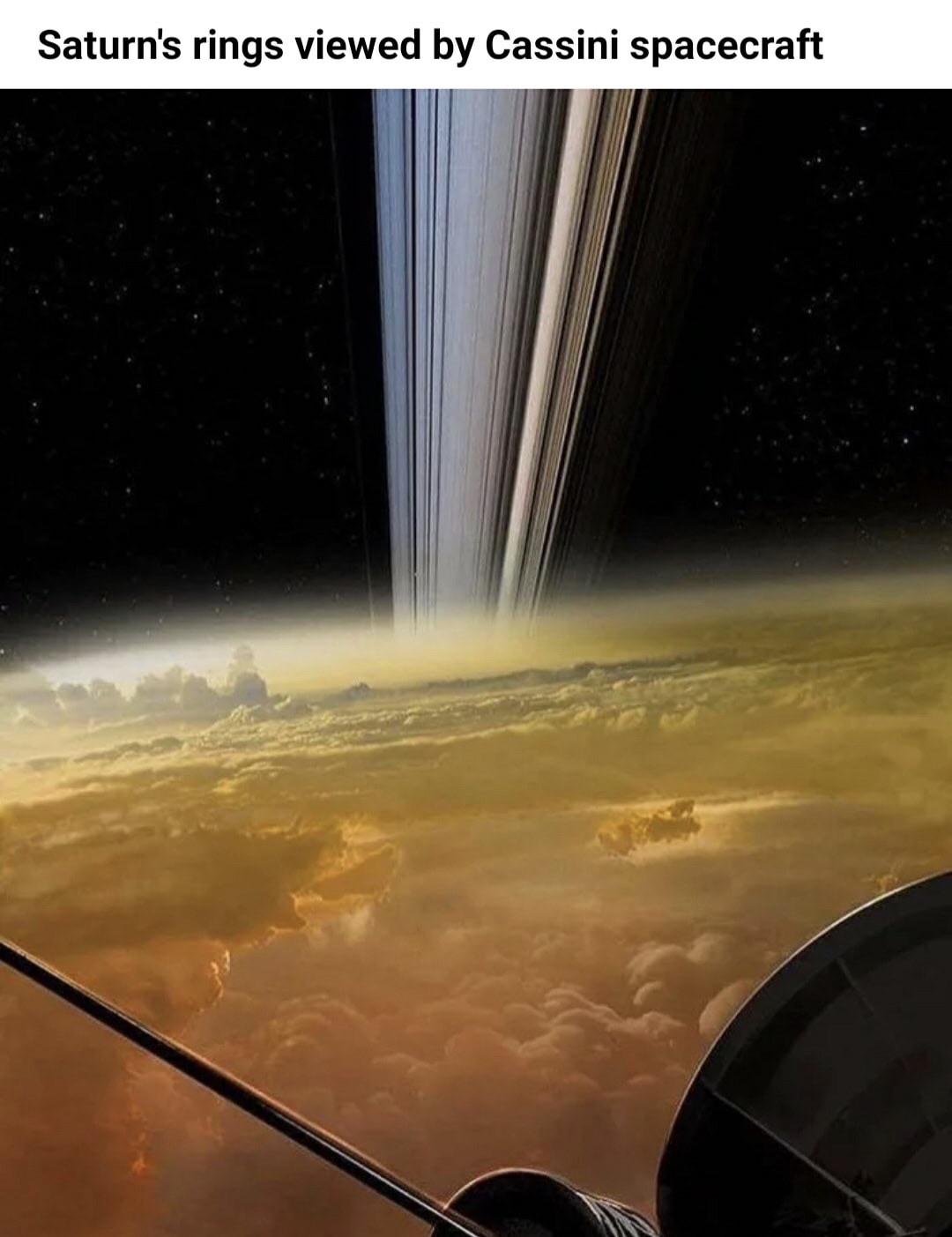 cassini saturn clouds - Saturn's rings viewed by Cassini spacecraft