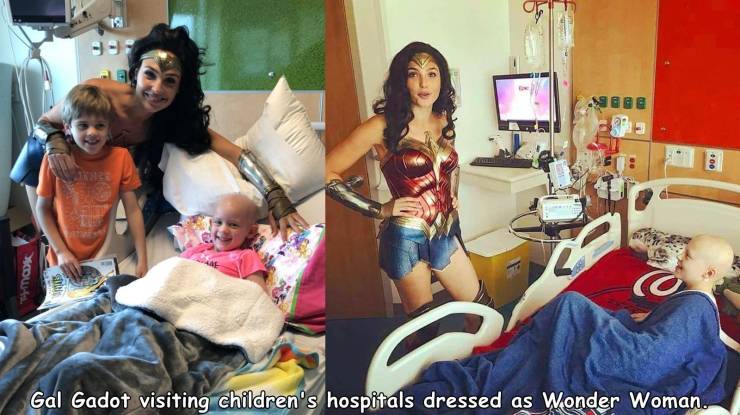 gal gadot children - .00 Sun Gal Gadot visiting children's hospitals dressed as Wonder Woman.