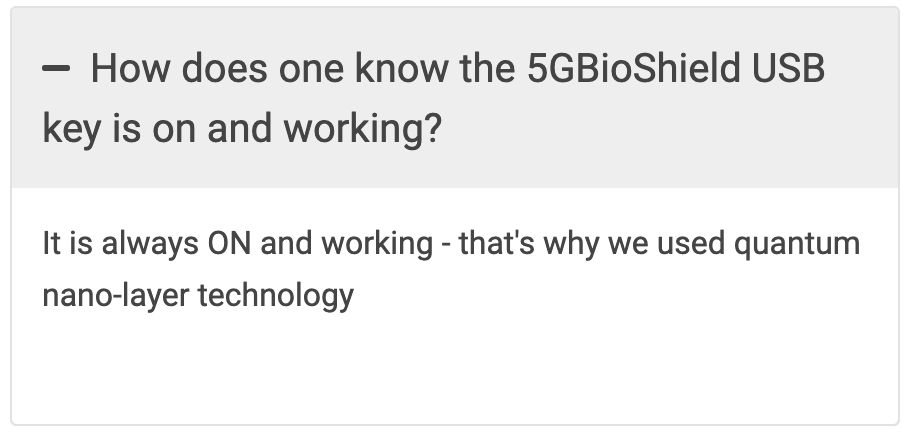 How do you know your 5G BioShield is working? Because we say it is!