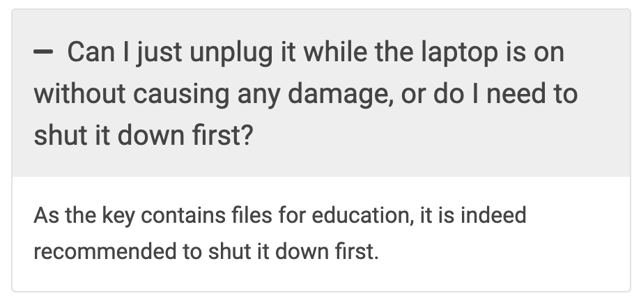Although apparently it's such a flimsy device you need to turn off your laptop just to remove it.