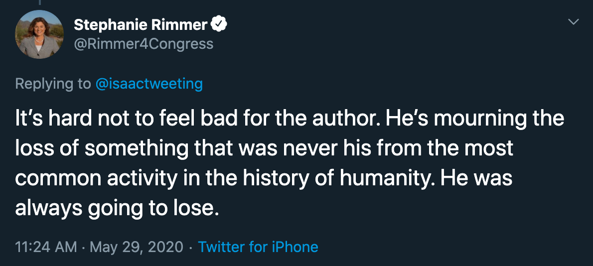 It's hard not to feel bad for the author. He's mourning the loss of something that was never his from the most common activity in the history of humanity. He was always going to lose.