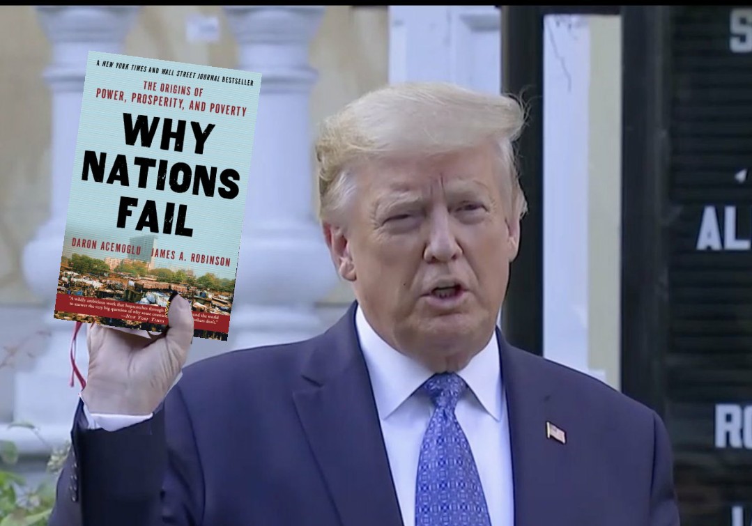 trump holding a bible meme - Why Nations Fail