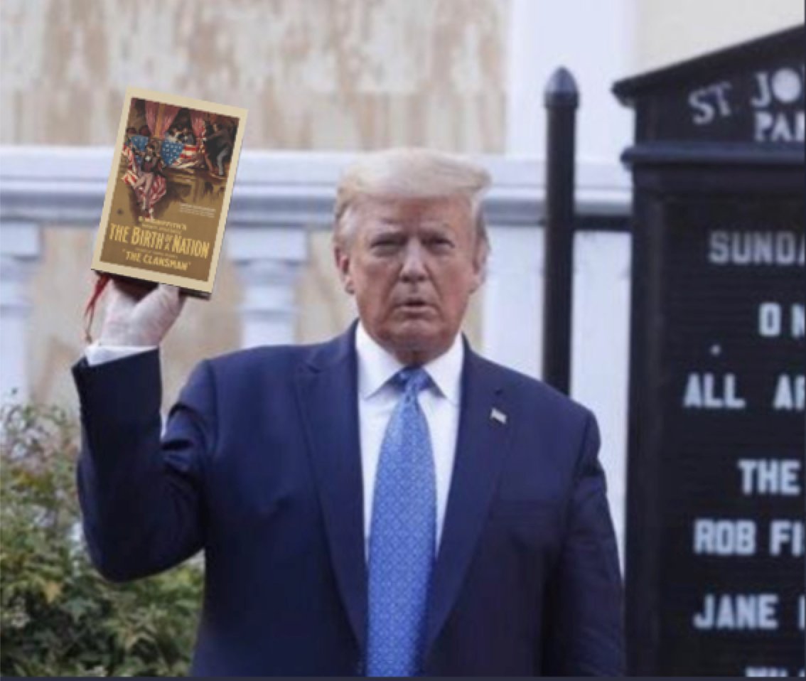 trump holding a bible meme - birth of a nation