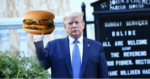 trump holding a bible meme - big cheeseburger