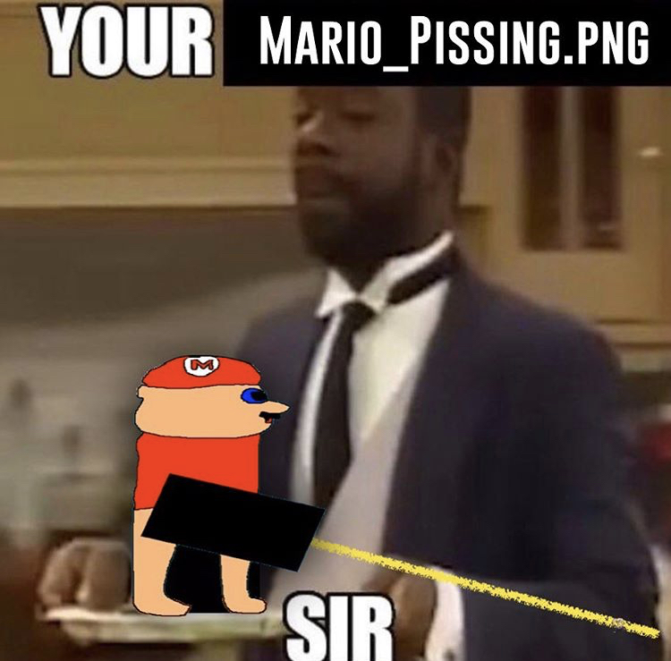 hugeplateofketchup8 jackson weimer your piss mario sir - Your MARIO_PISSING.Png Sir