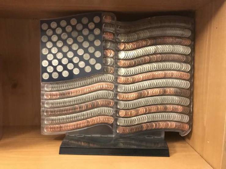 flag made of pennies
