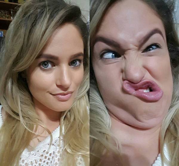 women making faces