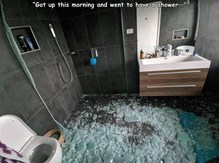 bathroom - "Got up this morning and went to have a shower.."