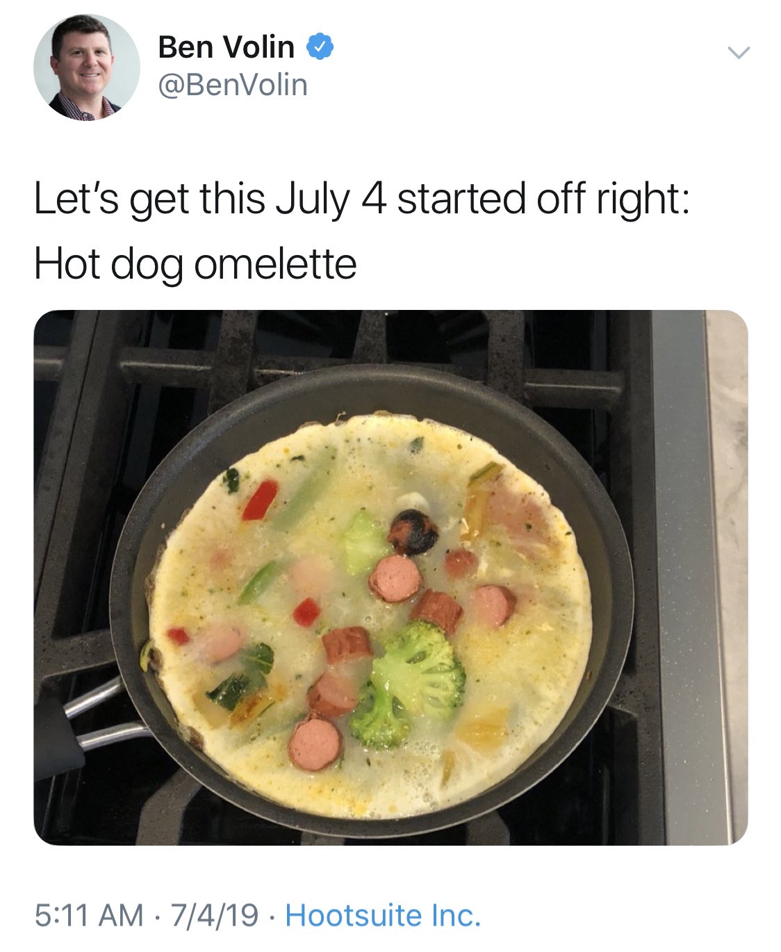 Let's get this July 4 started off right Hot dog omelette