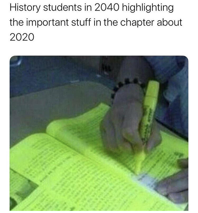 history students in 2040 highlighting - History students in 2040 highlighting the important stuff in the chapter about 2020