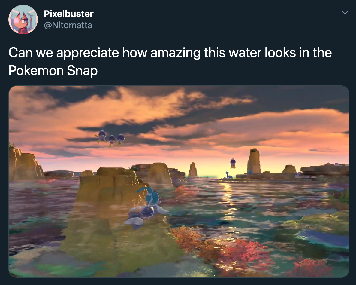 Can we appreciate how amazing this water looks in the Pokemon Snap