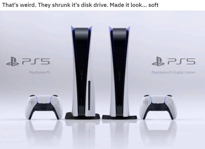 ps5 console - That's weird. They shrunk it's disk drive. Made it look... soft BPS5 BPS5 PlayStation 5 PlayStation Digital Edition