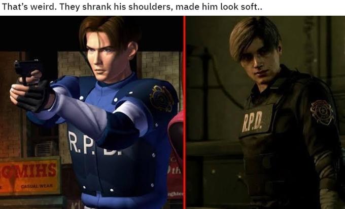 leon resident evil 2 - That's weird. They shrank his shoulders, made him look soft.. Rp.D. R.P. v. Mihs Casual Wear