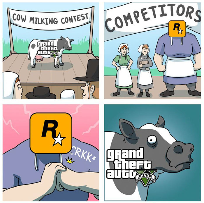 cow milking contest meme template - Cow Milking Contest Competitors Ra grand theft auto Uuu R. Crkk grand theft auto Five