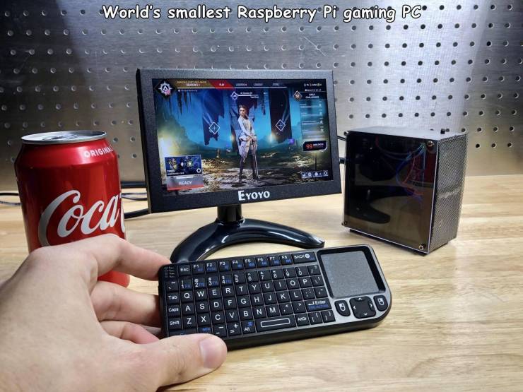 computer keyboard - World's smallest Raspberry Pi gaming Pc Origin. Con Eyoyo Coche Fb Band 2 S Je Th Qwertyuiop D F G Hukle Sn z Xcvbnm Ces A Ar